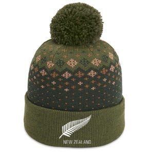 Black New Zealand Fern Black Proud Kiwi Nz Rugby The Baniff Cuffed Pom Beanie