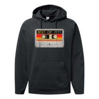 Best Of 1979 44th Birthday Gift Cassette Tape Vintage Performance Fleece Hoodie