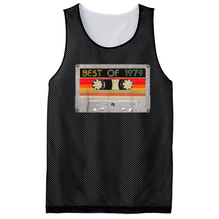 Best Of 1979 44th Birthday Gift Cassette Tape Vintage Mesh Reversible Basketball Jersey Tank