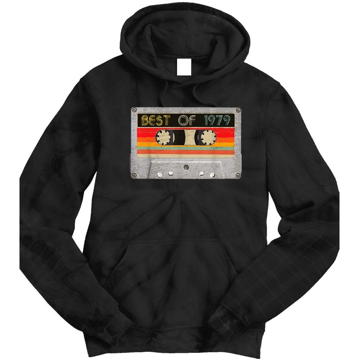 Best Of 1979 44th Birthday Gift Cassette Tape Vintage Tie Dye Hoodie