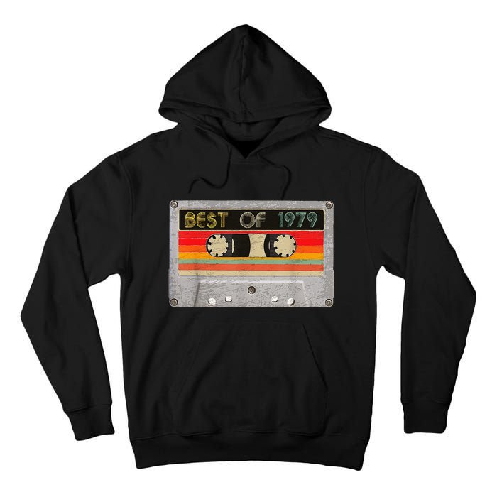 Best Of 1979 44th Birthday Gift Cassette Tape Vintage Tall Hoodie