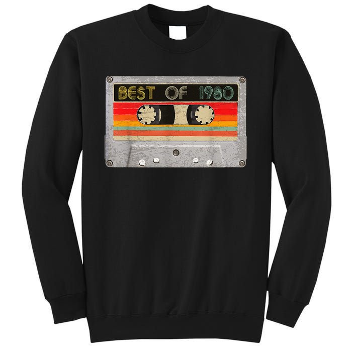 Best Of 1980 43rd Birthday Gift Cassette Tape Vintage Sweatshirt