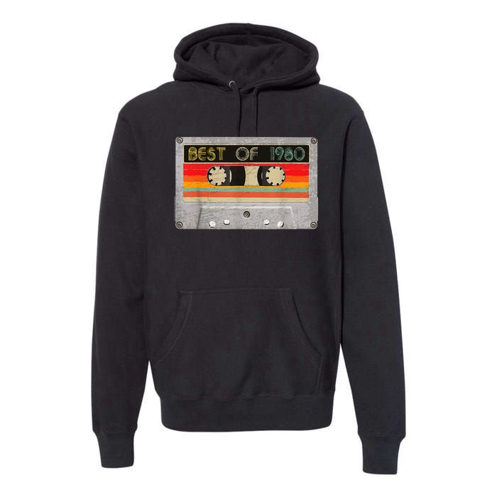 Best Of 1980 43rd Birthday Gift Cassette Tape Vintage Premium Hoodie