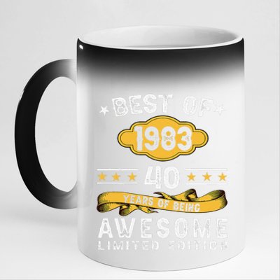 Best Of 1983 40 Years Old Gifts 40th Birthday Gift For 11oz Black Color Changing Mug