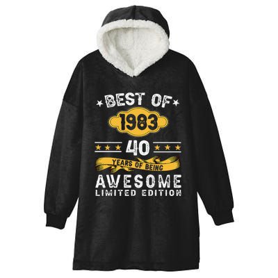 Best Of 1983 40 Years Old Gifts 40th Birthday Gift For Hooded Wearable Blanket