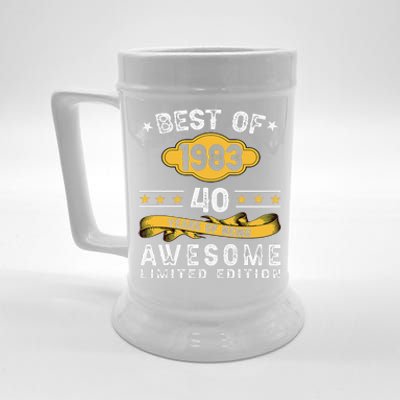 Best Of 1983 40 Years Old Gifts 40th Birthday Gift For Beer Stein