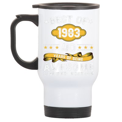 Best Of 1983 40 Years Old Gifts 40th Birthday Gift For Stainless Steel Travel Mug