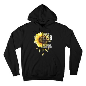 Best Of 1958 Sunflower Year Of Birth Birthday Hoodie