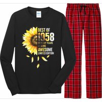 Best Of 1958 Sunflower Year Of Birth Birthday Long Sleeve Pajama Set