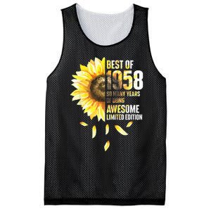 Best Of 1958 Sunflower Year Of Birth Birthday Mesh Reversible Basketball Jersey Tank