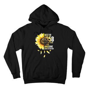 Best Of 1958 Sunflower Year Of Birth Birthday Tall Hoodie