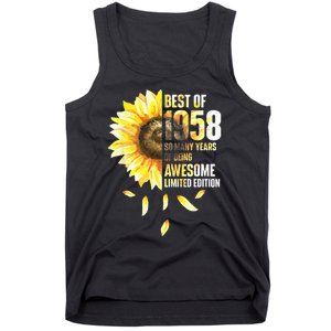 Best Of 1958 Sunflower Year Of Birth Birthday Tank Top