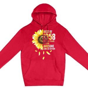 Best Of 1958 Sunflower Year Of Birth Birthday Premium Pullover Hoodie