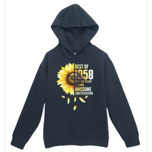 Best Of 1958 Sunflower Year Of Birth Birthday Urban Pullover Hoodie