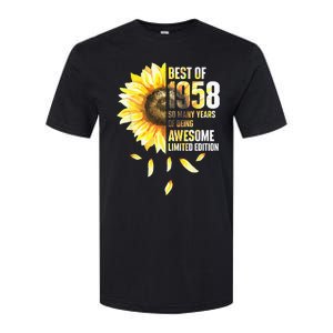 Best Of 1958 Sunflower Year Of Birth Birthday Softstyle CVC T-Shirt