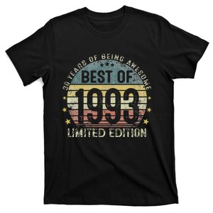 Best Of 1993 30 Years Old 30th Birthday Gifts For T-Shirt