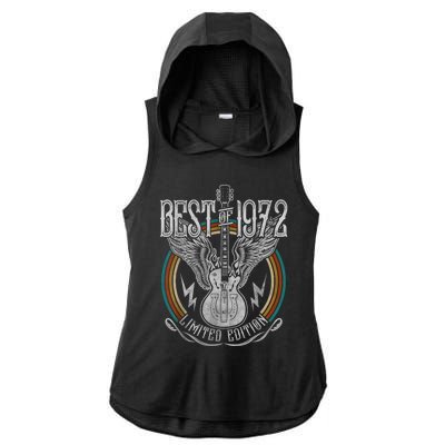 Best Of 1972 Limited Edition 50th Birthday 50 Years Old Ladies PosiCharge Tri-Blend Wicking Draft Hoodie Tank