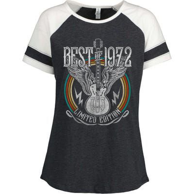 Best Of 1972 Limited Edition 50th Birthday 50 Years Old Enza Ladies Jersey Colorblock Tee