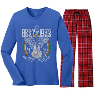 Best Of 1972 Limited Edition 50th Birthday 50 Years Old Women's Long Sleeve Flannel Pajama Set 