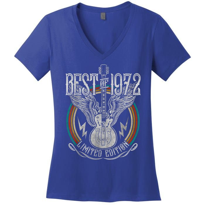 Best Of 1972 Limited Edition 50th Birthday 50 Years Old Women's V-Neck T-Shirt