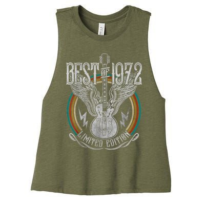 Best Of 1972 Limited Edition 50th Birthday 50 Years Old Women's Racerback Cropped Tank