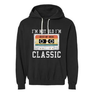 Best of 1958 65 Year Old Gifts  BDay 65th Birthday 1958 Garment-Dyed Fleece Hoodie