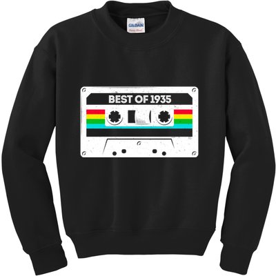 Best Of 1935 Retro 90th Birthday Mixtape Kids Sweatshirt