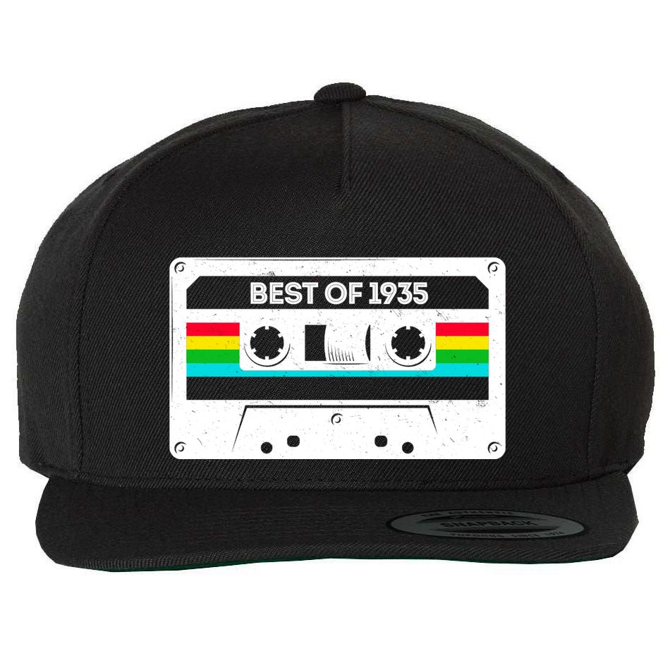 Best Of 1935 Retro 90th Birthday Mixtape Wool Snapback Cap