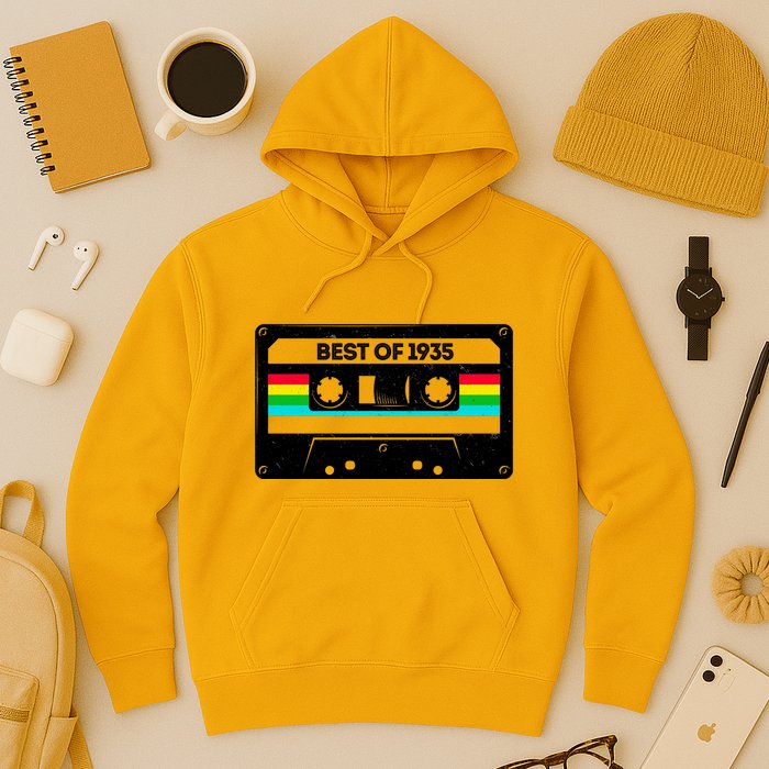 Best Of 1935 Retro 90th Birthday Mixtape Hoodie