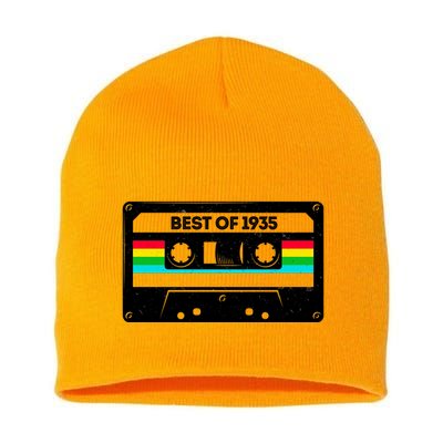 Best Of 1935 Retro 90th Birthday Mixtape Short Acrylic Beanie