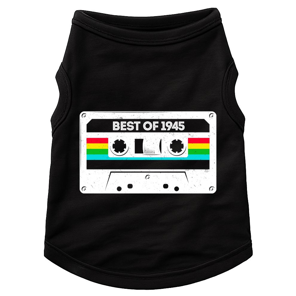 Best Of 1945 Retro 80th Birthday Mixtape Doggie Tank