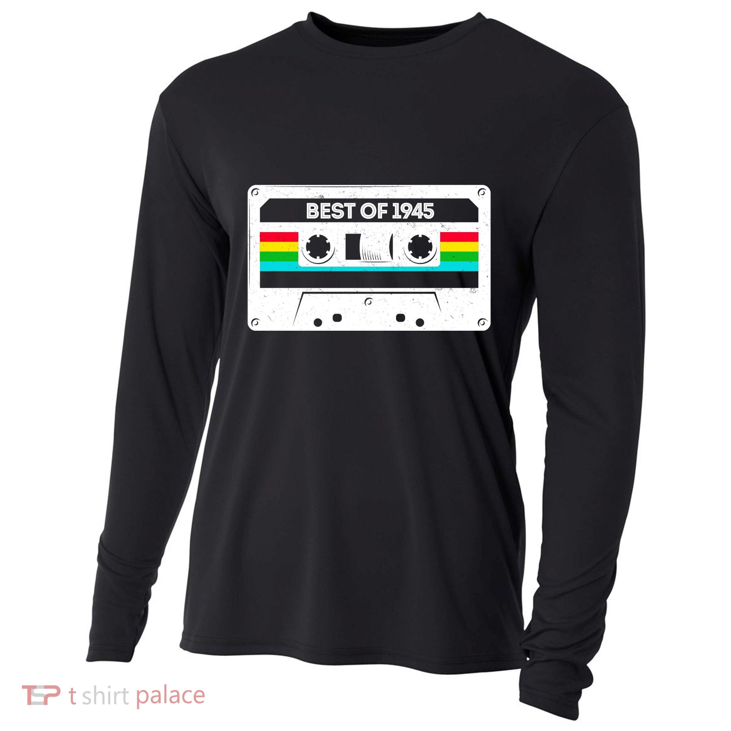 Best Of 1945 Retro 80th Birthday Mixtape Cooling Performance Long Sleeve Crew