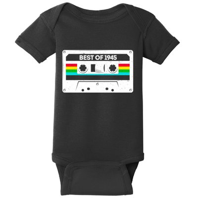 Best Of 1945 Retro 80th Birthday Mixtape Baby Bodysuit