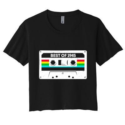Best Of 1945 Retro 80th Birthday Mixtape Crop Top
