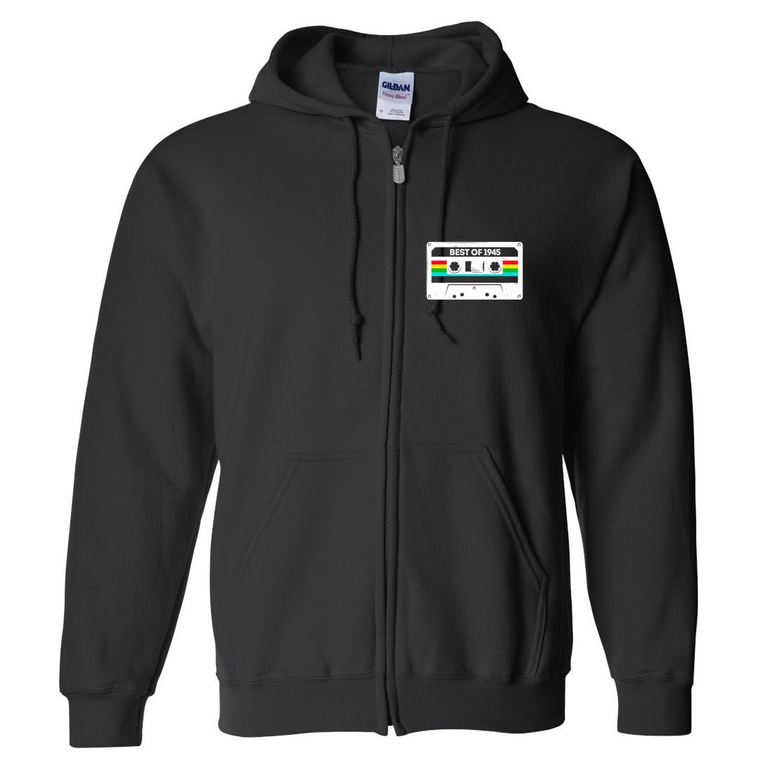 Best Of 1945 Retro 80th Birthday Mixtape Full Zip Hoodie