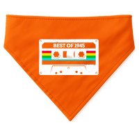 Best Of 1945 Retro 80th Birthday Mixtape USA-Made Doggie Bandana