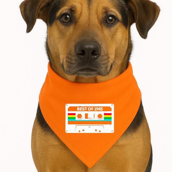 Best Of 1945 Retro 80th Birthday Mixtape USA-Made Doggie Bandana