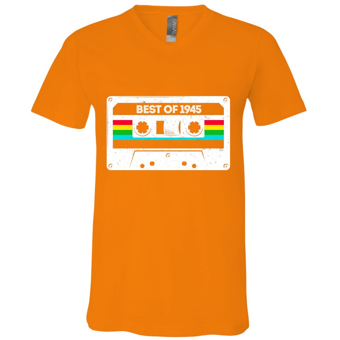 Best Of 1945 Retro 80th Birthday Mixtape V-Neck T-Shirt