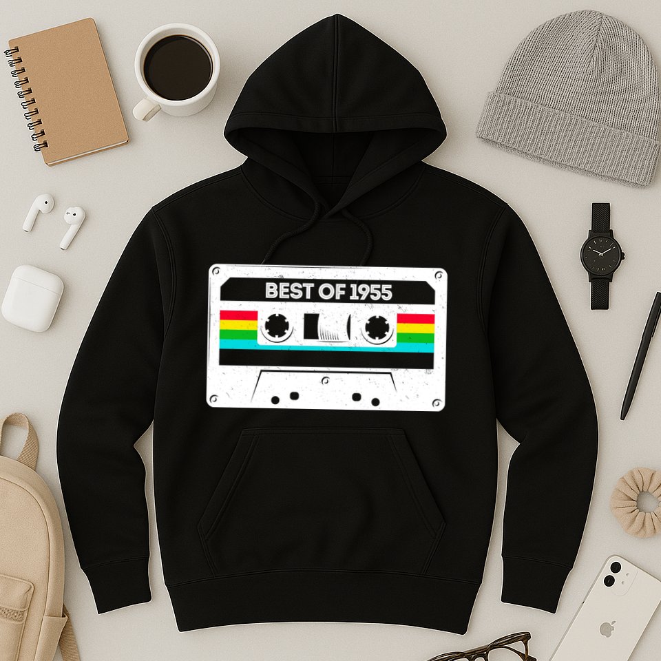 Best Of 1955 Retro 70th Birthday Mixtape Hoodie