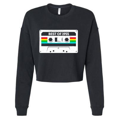 Best Of 1955 Retro 70th Birthday Mixtape Cropped Pullover Crew