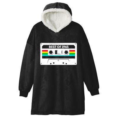 Best Of 1965 Retro 60th Birthday Mixtape Hooded Wearable Blanket