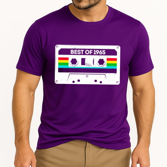 Best Of 1965 Retro 60th Birthday Mixtape Cooling Performance Crew T-Shirt