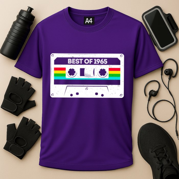 Best Of 1965 Retro 60th Birthday Mixtape Cooling Performance Crew T-Shirt