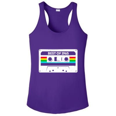 Best Of 1965 Retro 60th Birthday Mixtape Ladies PosiCharge Competitor Racerback Tank