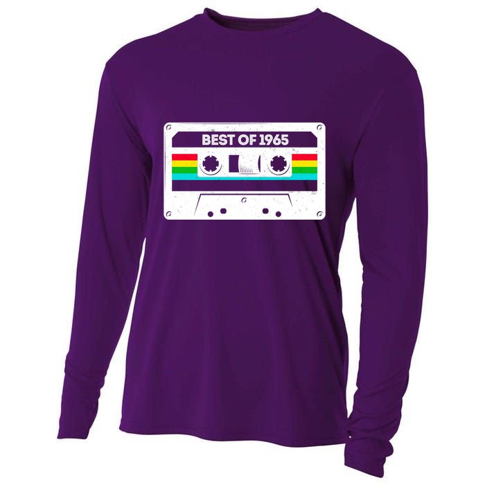 Best Of 1965 Retro 60th Birthday Mixtape Cooling Performance Long Sleeve Crew