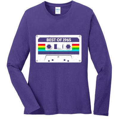 Best Of 1965 Retro 60th Birthday Mixtape Ladies Long Sleeve Shirt