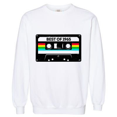 Best Of 1965 Retro 60th Birthday Mixtape Garment-Dyed Sweatshirt