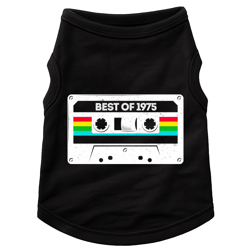 Best Of 1975 Retro 50th Birthday Mixtape Doggie Tank