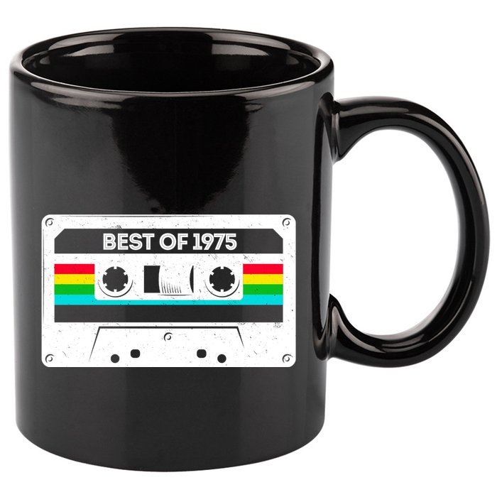 Best Of 1975 Retro 50th Birthday Mixtape 11oz C Handle Ceramic Mug