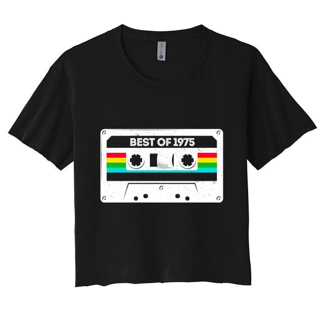 Best Of 1975 Retro 50th Birthday Mixtape Women's Crop Top Tee